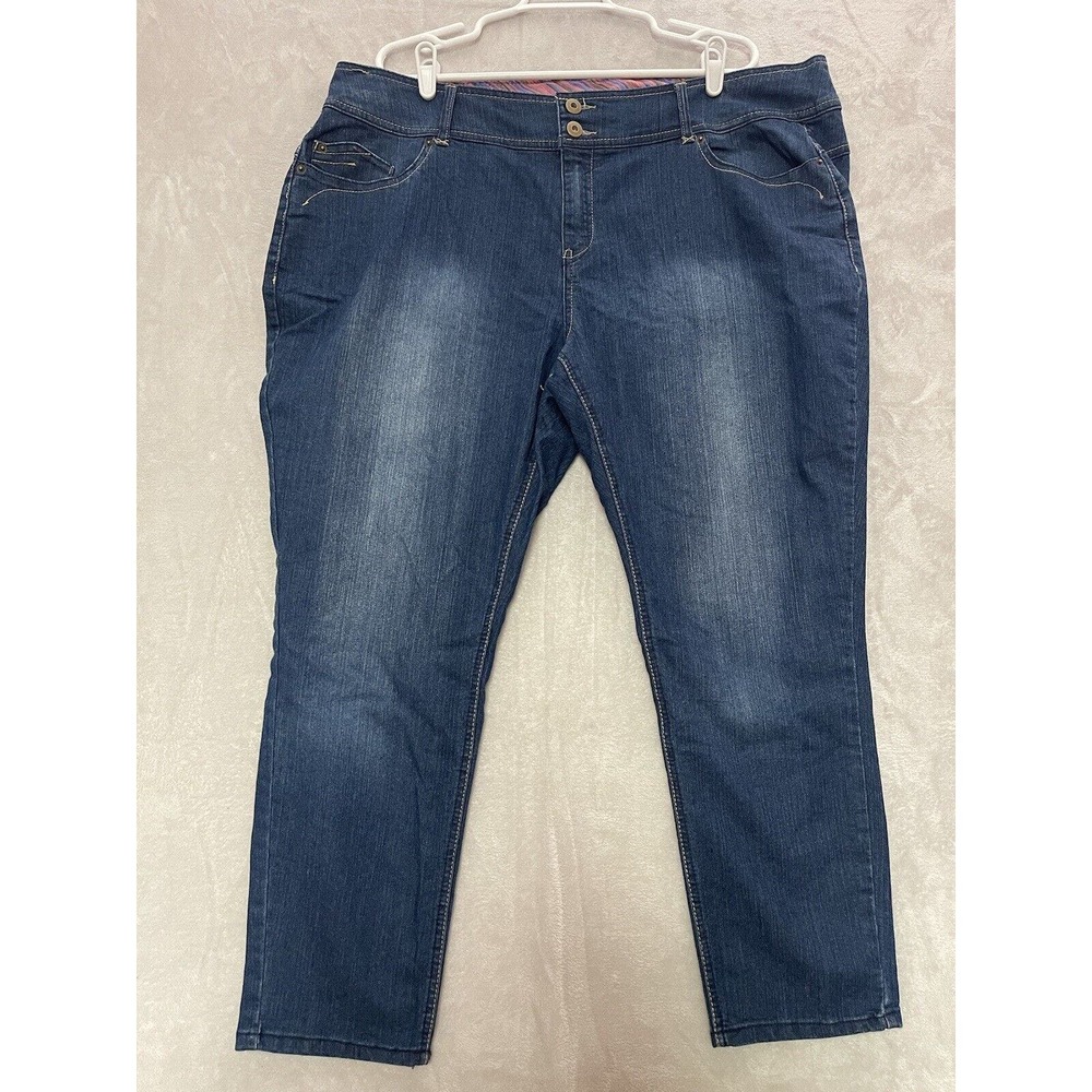 Avenue Denim Blue Jeans Women's Plus Size 22P Blue Stretch Denim Jeans